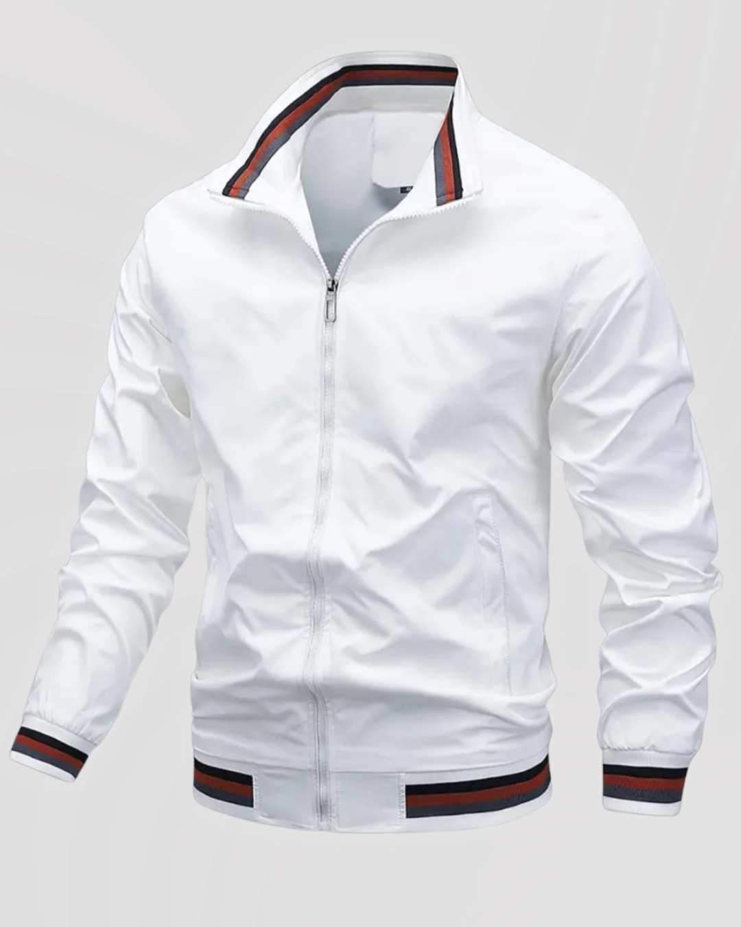 Contrast-Trim Bomber Jacket